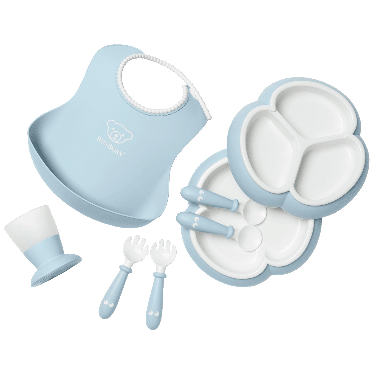 Dinnerware Set 8 pcs Powder blue - BabyBjörn